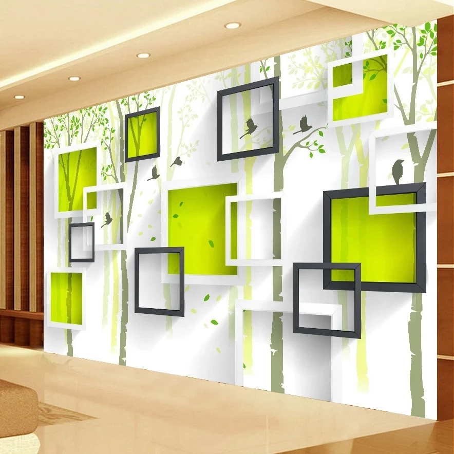 Customized Photo Wallpaper Modern 3D Mural Bird Woods Art Geometry Living room sofa TV background wall bedroom restaurant Hotel