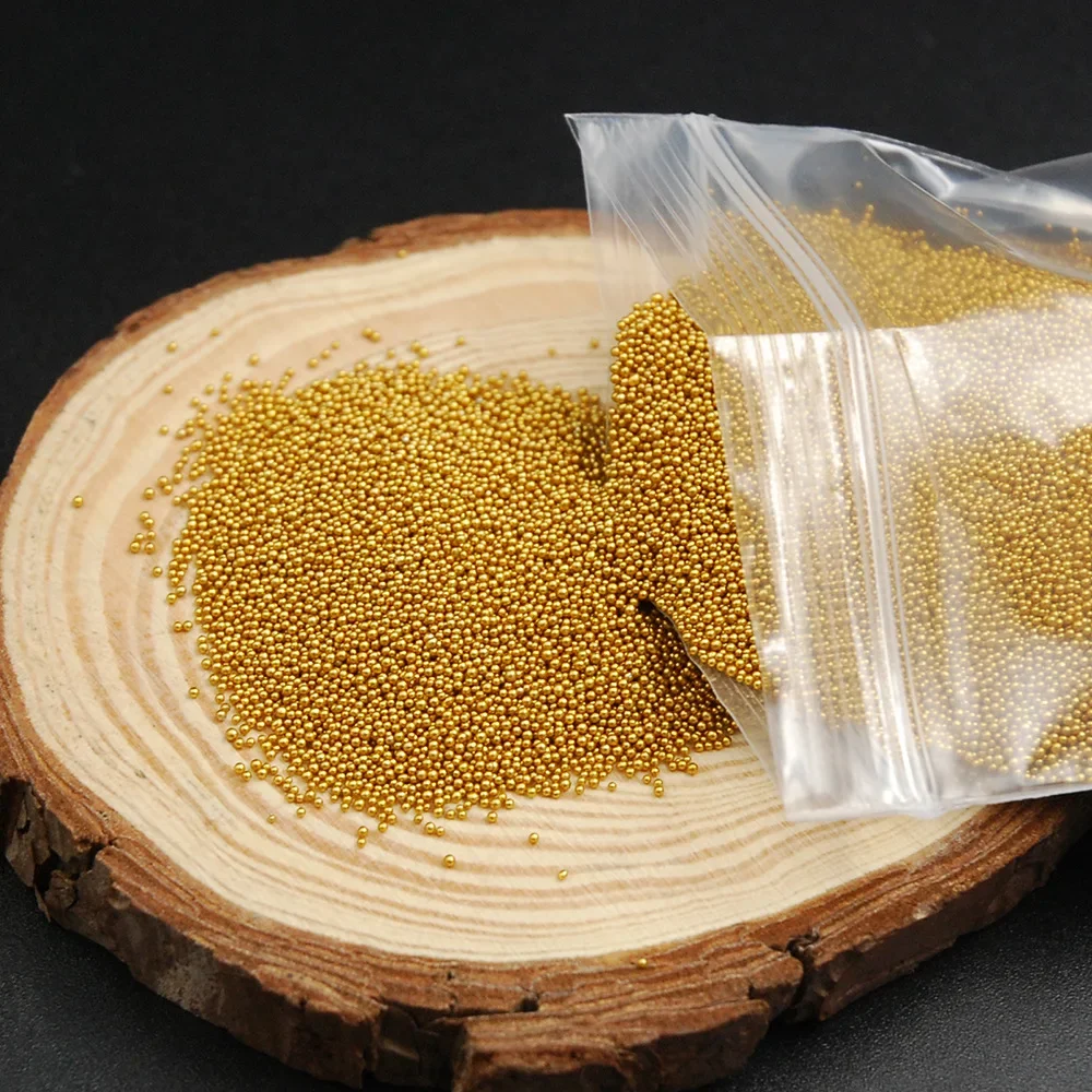 Wholesale! 450g/bag 0.6-0.8mm Nail Art Microbeads Small Glass Beads Golden Caviar Beads DIY Nail Art Decoration Accessories - view 3