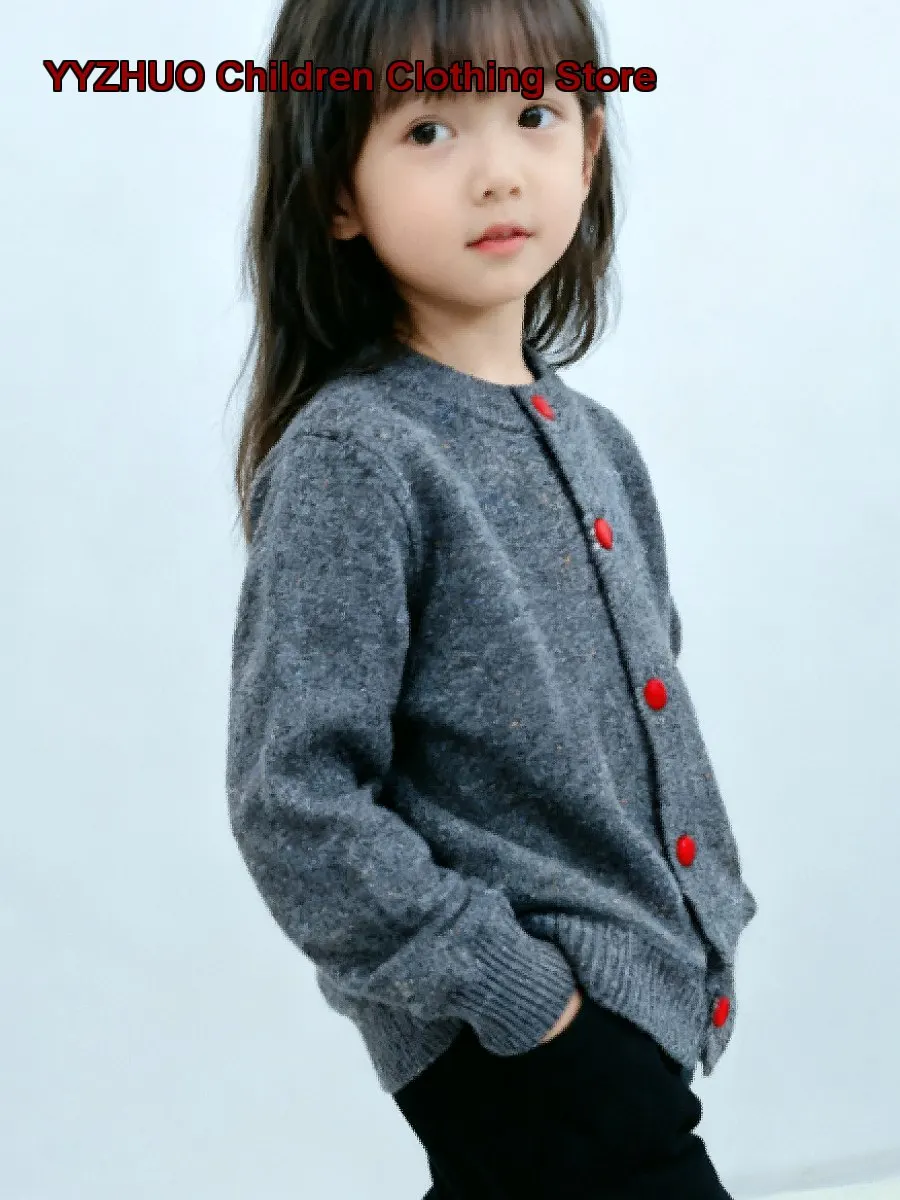 Girls Cardigan Cotton Autumn Winter Stylish Coat Cute Older Kids