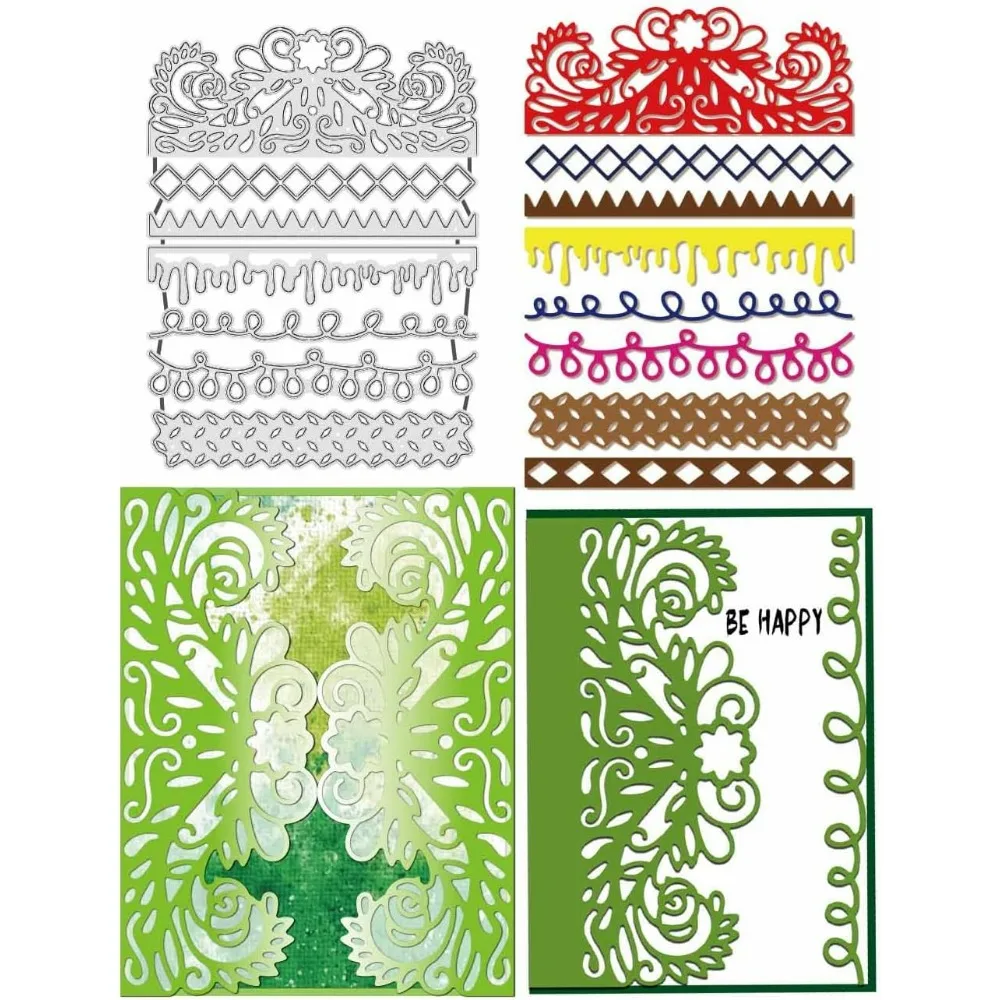 1 Stück Blumen Grenzen Stanzformen Kohlenstoffstahl Stanzformen Schablonen Scrapbooking Vorlage für DIY Scrapbooking Fotoalbum