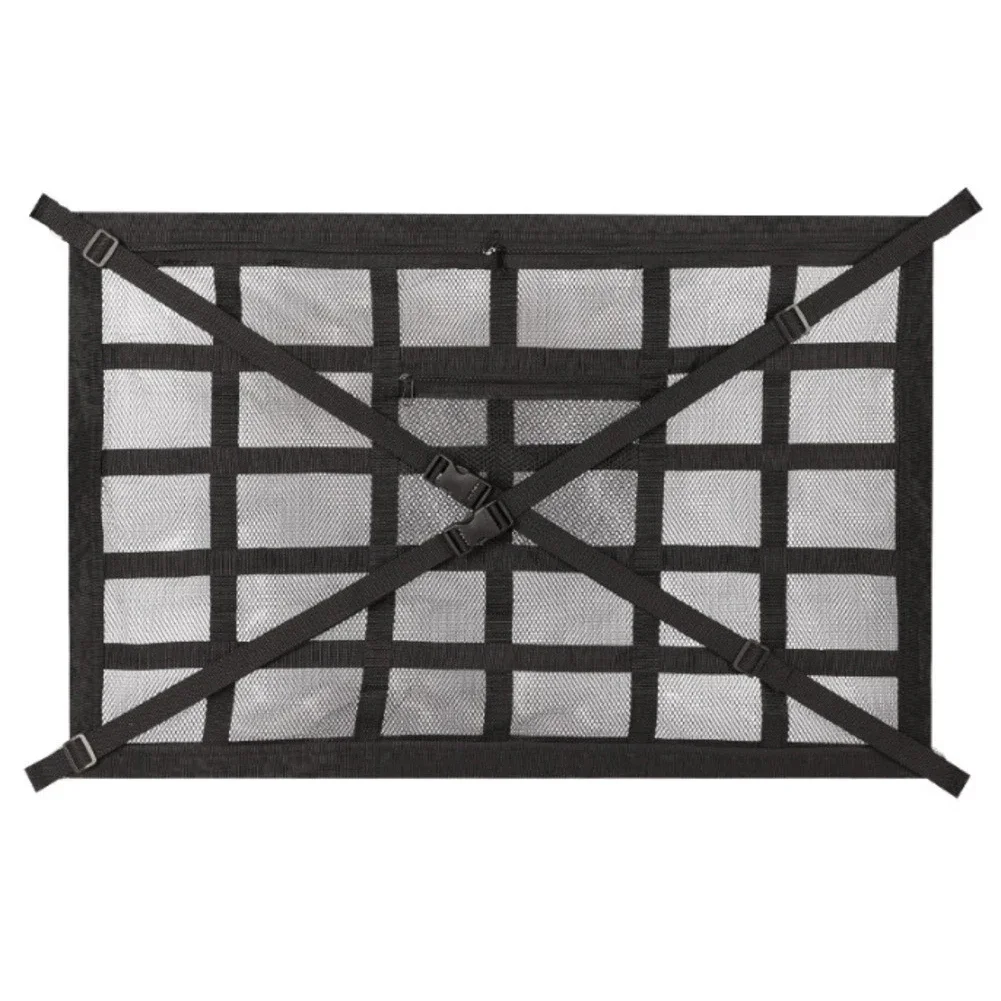 

Car Roof Storage Bag Interior Cargo Net Breathable Mesh Bag Car Ceiling Storage Net Car Roof Organizer For SUV Long Trip Camping
