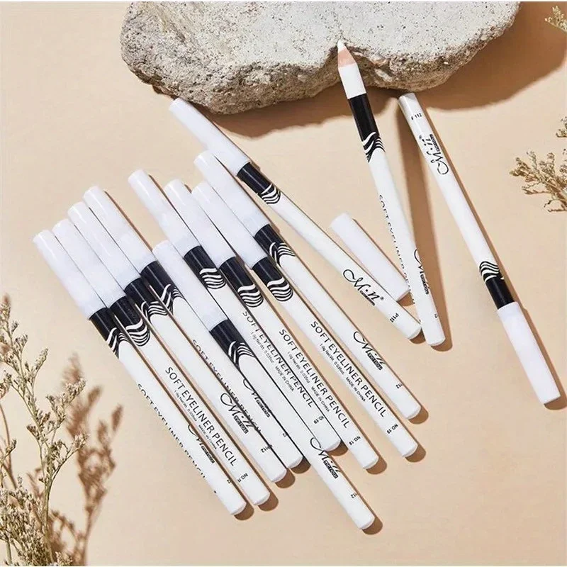 White Eyeliner Pencil Thick Slender Eyeliner Fast Drying Long Lasting Smudge Proof Eyeliner Pen Waterproof Women Makeup Cosmetic