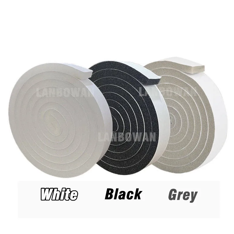 4M（2Roll ）PU Sponge Foam Seal Strip Tape Adhesive Anti Collision Soundproof Weather Stripping Doors Windows Furniture Protection