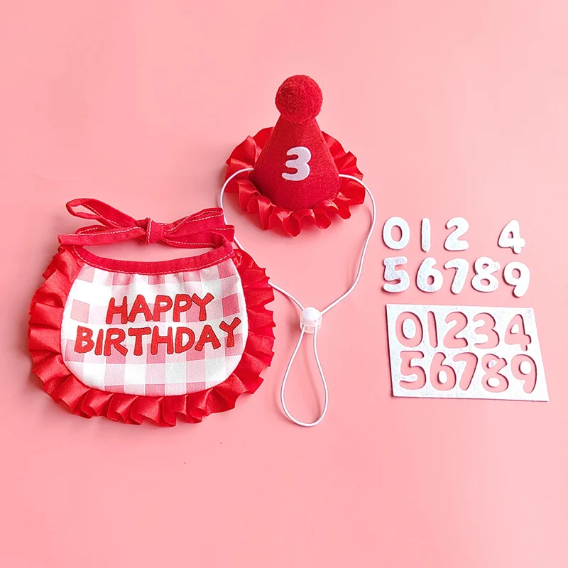Pet Birthday Party Hat Bib Set for Celebration