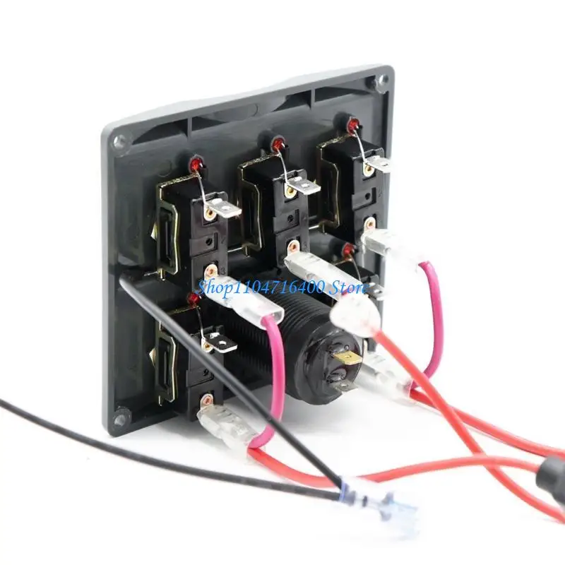 

y1gd Easy Installation Boat Rocker Switch Panel with On/Off Button Yacht Voltmeter