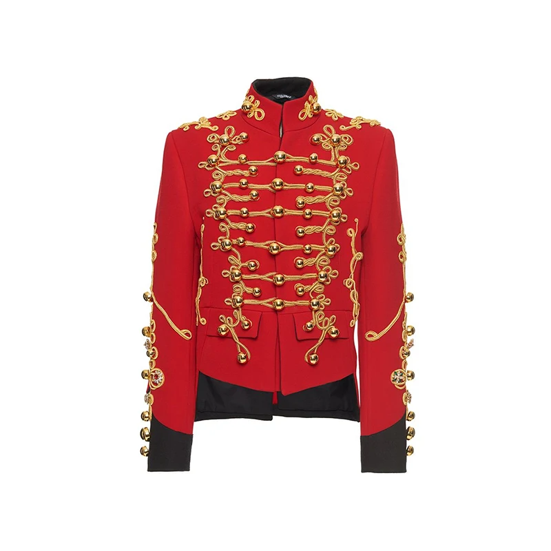 

Custom Made 19th Century Historical Hussar Military Red Jacket Adult Unisex Steam Punk Commander Top Coat