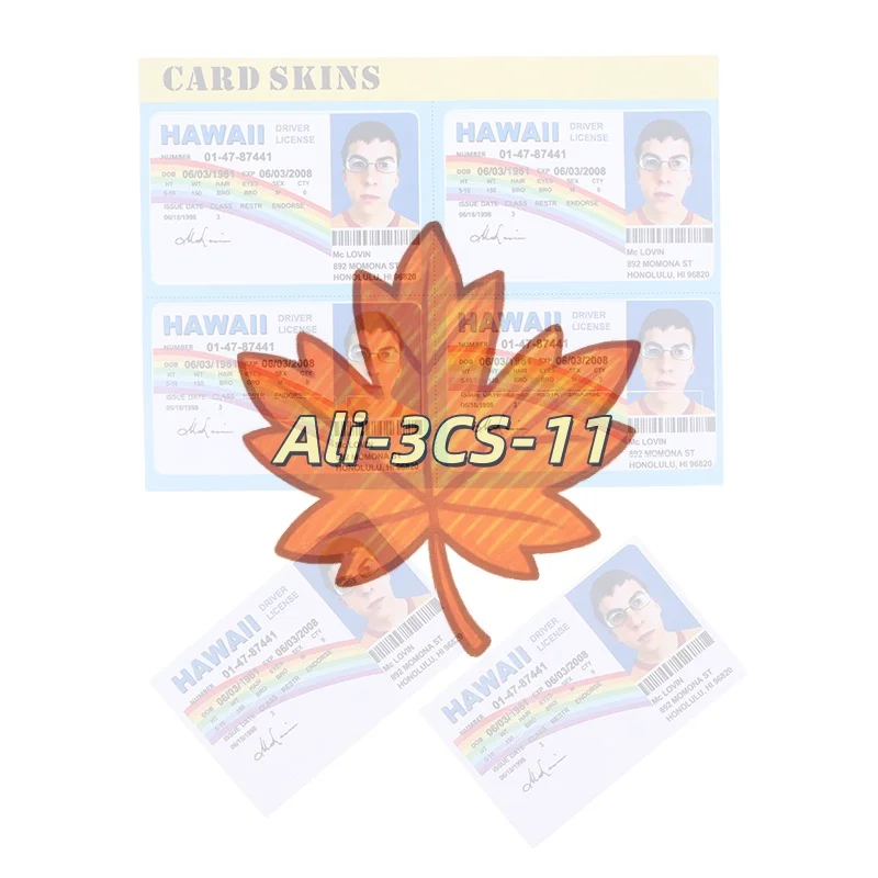 Mclovin Fake ID Card Stickers 1/4PCS - Waterproof Vinyl Decals for Credit Cards & Licenses, Fun Decoration for Wallets & Phones