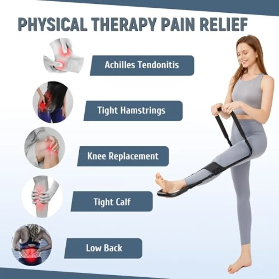 Hamstring Stretcher for Knee Extension and Pain Relief, Adjustable Low Back, Calf, Leg and Hip Stretching Device for Flexibilit view 3