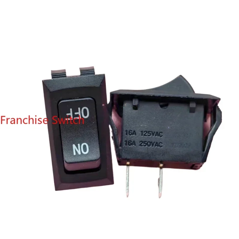 

10PCS Ship Type Rocker Switch R-2 All Black Printed ON-OFF 2Pin 2Gear 16A