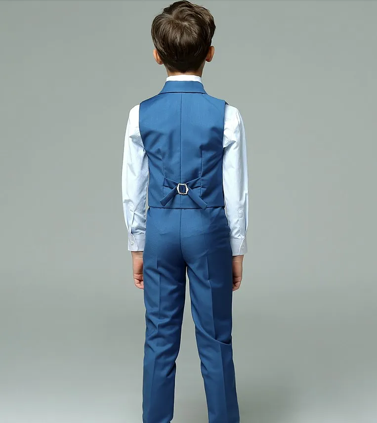 Prince Boys Wedding Suit Kids Vest Shirt Pants Bowtie 4PCS Photography Suit Child Birthday Ceremony Costume Teenager School Set