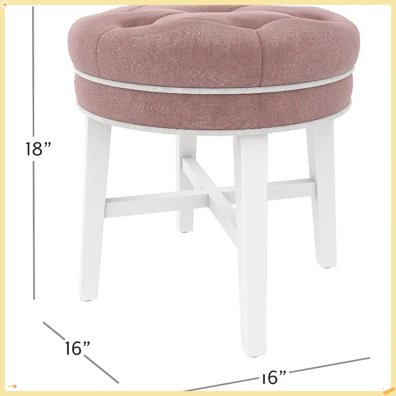 مقعد وردي مستدير بدون ظهر للنساء، ديكور غرفة المكياج والحمام