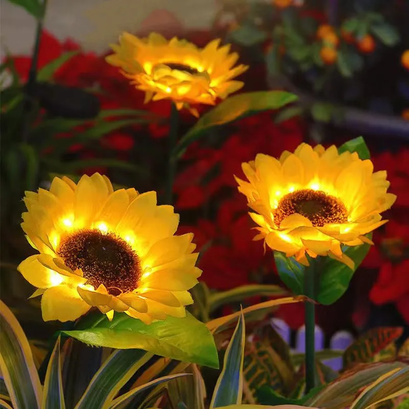 

Outdoors Solar Simulation Sunflower LED Lights Garden Yard Lawn Night Lights Landscape Lamp Decor Wedding Christmas Flower Light