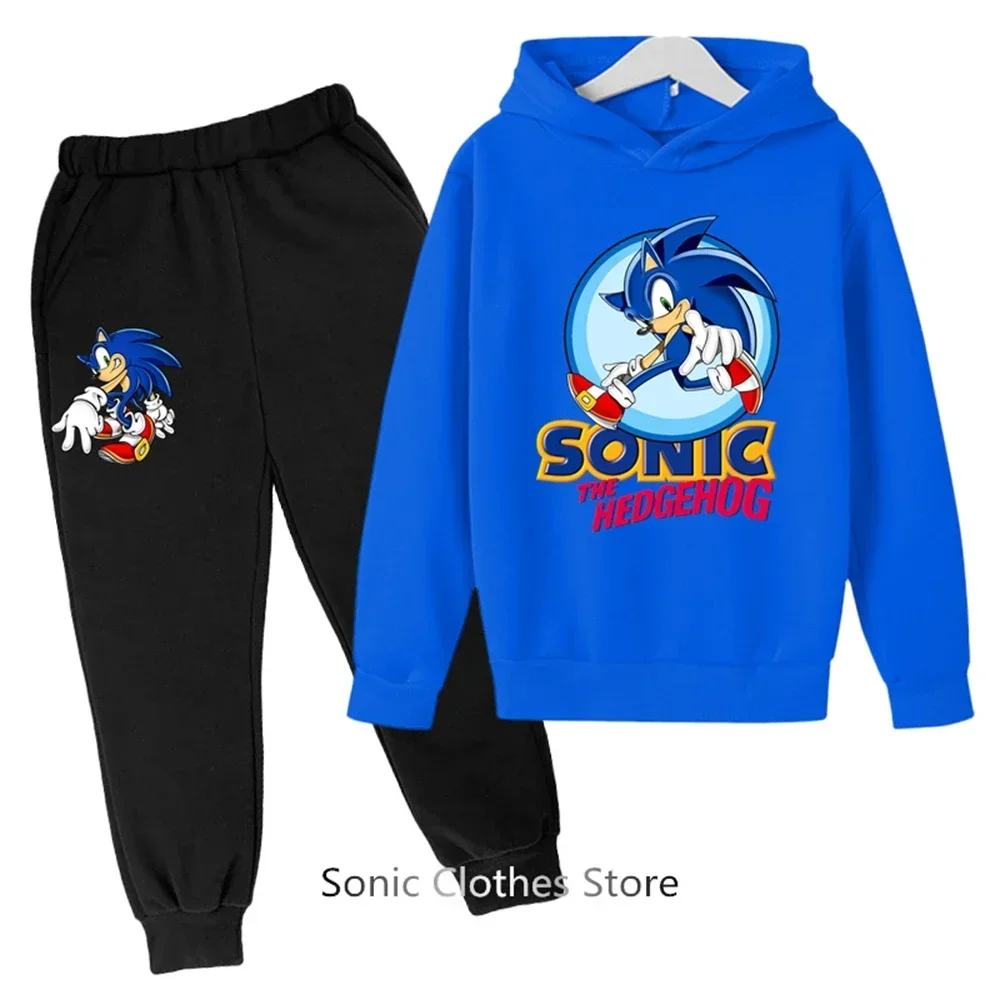 Baby Boy Clothes Casual Clothes Sonic- Hoodie Set Kids Tops Pants 2pcs Girls Clothing Children Fashion Tracksuit