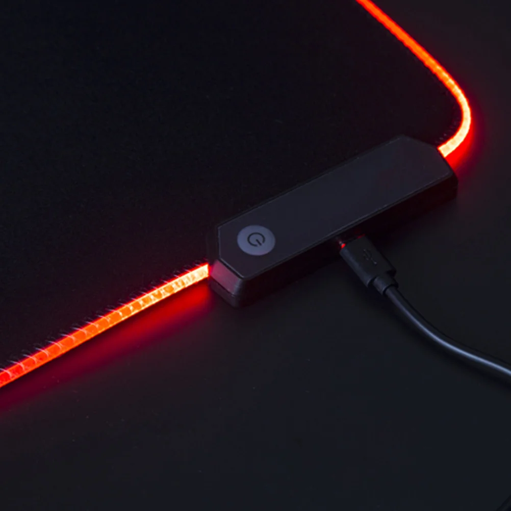 

Коврик для игровой мыши RGB толщиной 3 мм, светящийся противоскользящий коврик для клавиатуры, большой размер для домашнего офиса, многоцветный коврик для мыши с режимами подсветки