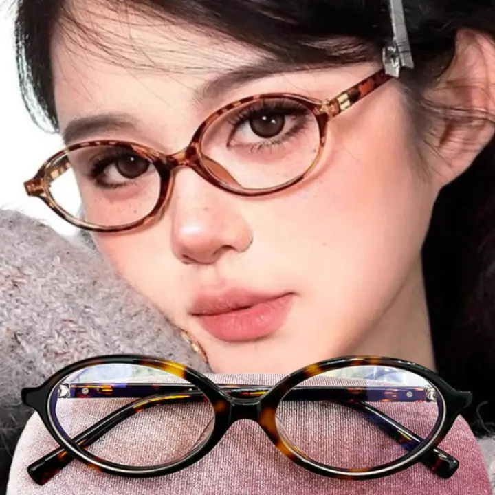

Vintage Oval Sunglasses for Women Luxury Brand Designer Small Oval Anti Blue Light Glasses Retro Fashion Men Leopard Eyegalsses