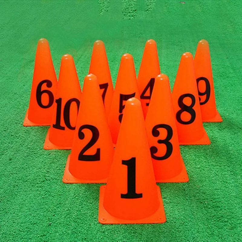 10 Pcs Football Training Sign Bucket Number Soccer Sign Cone Football Road Flat Practicing Cone Agility Training Marker Cup