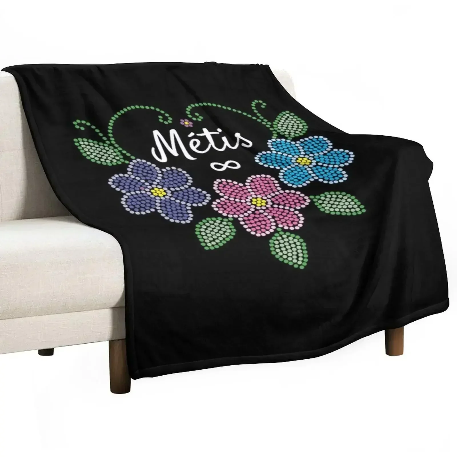 

Metis beaded flowers Throw Blanket Sofa Plush Thermal Blankets