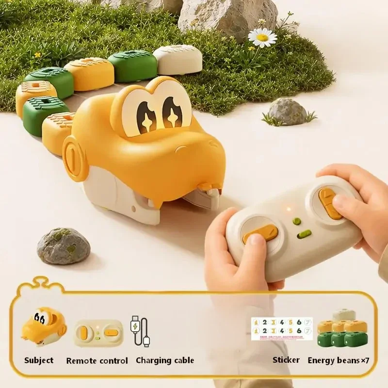 Remote Control Magnetic Snake Eating Game Model Kids Double Player Battle Tabletop Game Set For Boys Children's Birthday Gift