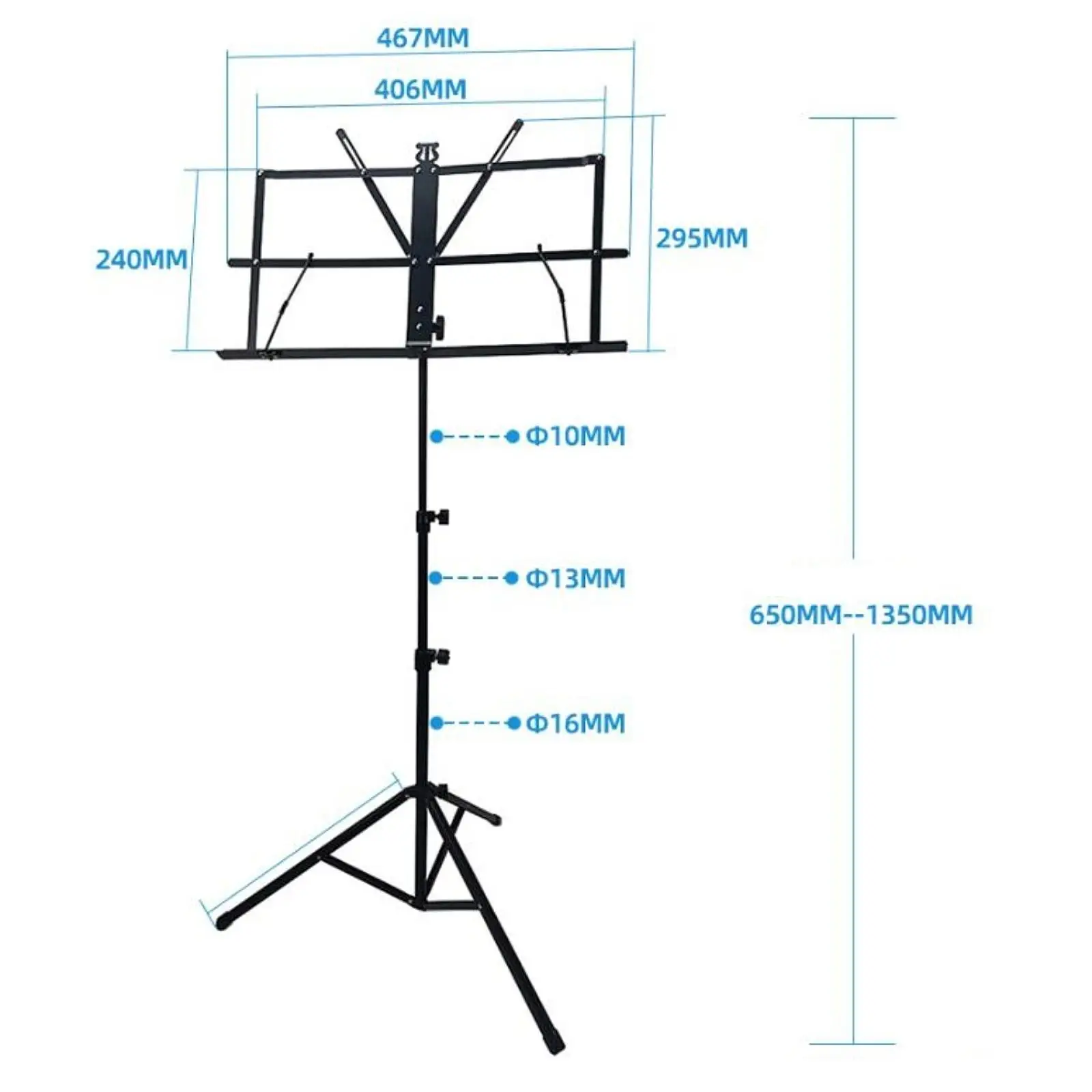 Music Stand for Sheet Music Music Book Stand,with Bag,Modern,Adjustable Height,Sheet Clip Holder,for Ukulele Player Musicians - Image 6
