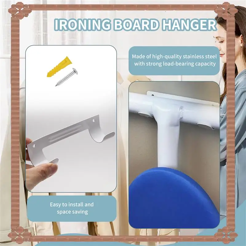 24-Hour Delivery 2Pack Ironing Board Hanger,Wall Ironing Board Holder For Laundry Rooms