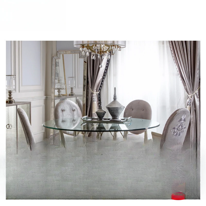 

Italy Milan series round dining table tempered glass dining table modern