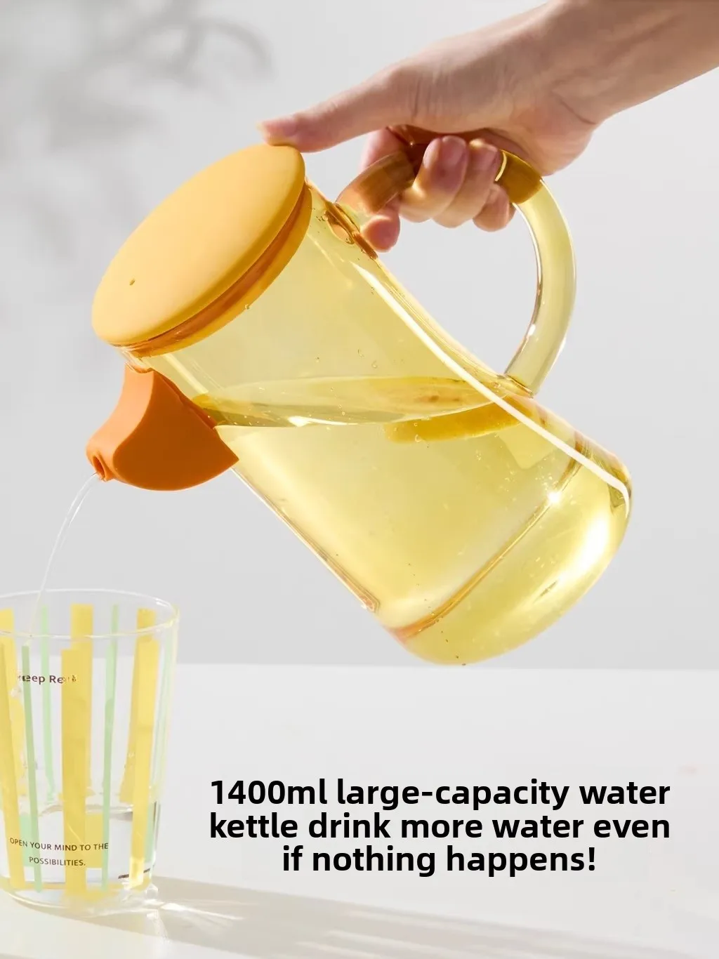 

Large Du Du Pot High Borosilie Glass Lemon Flower Fruit Tea Heater Cold Water Pot Capaci Gift Restaurant Restaurant