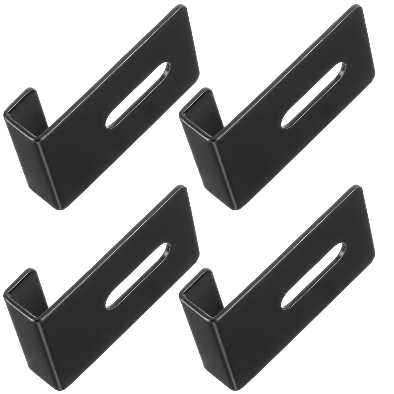 

4pcs Mirror Brackets 304 Stainless Steel Black Heavy Duty Wall Mount Kit Frameless Mirrors Screw Installation Wide Channel
