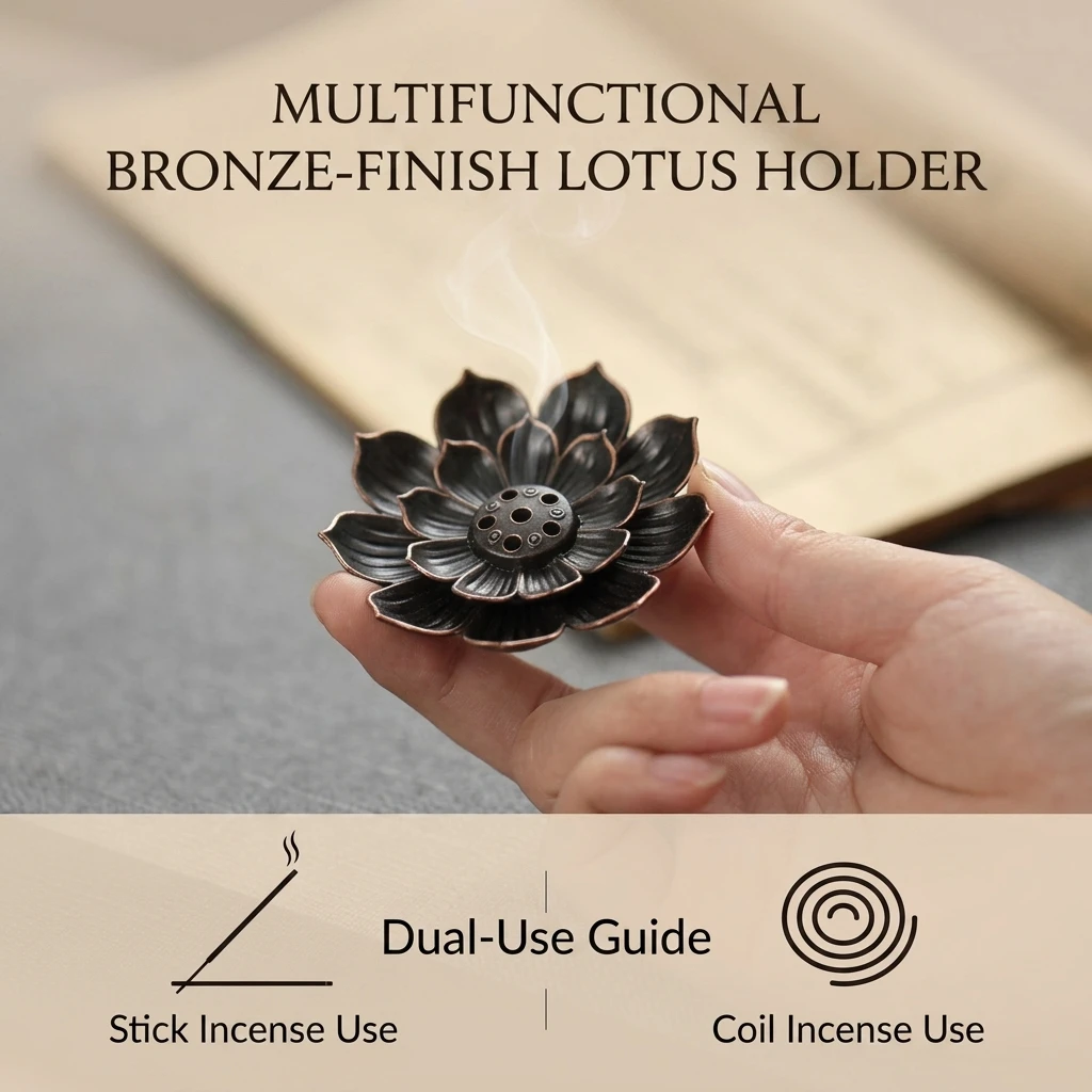 Lotus Flower Incense Line Incense Coil Incense Multifunctional Imitation Copper Incense Burners Home Fragrance Decorations