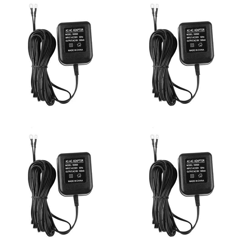 ABUL-4X AC Doorbell Power Adapter, 18V 500MA Doorbell Transformer, 10M Cable, Compatible Ring Doorbell,Video Doorbell EU Plug