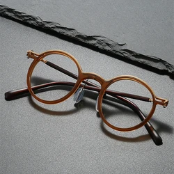 2025 New Vintage Fashion Eyeframe Men's and Women's Round Frame Punk Metal Anti Blue Light Flat Glasses