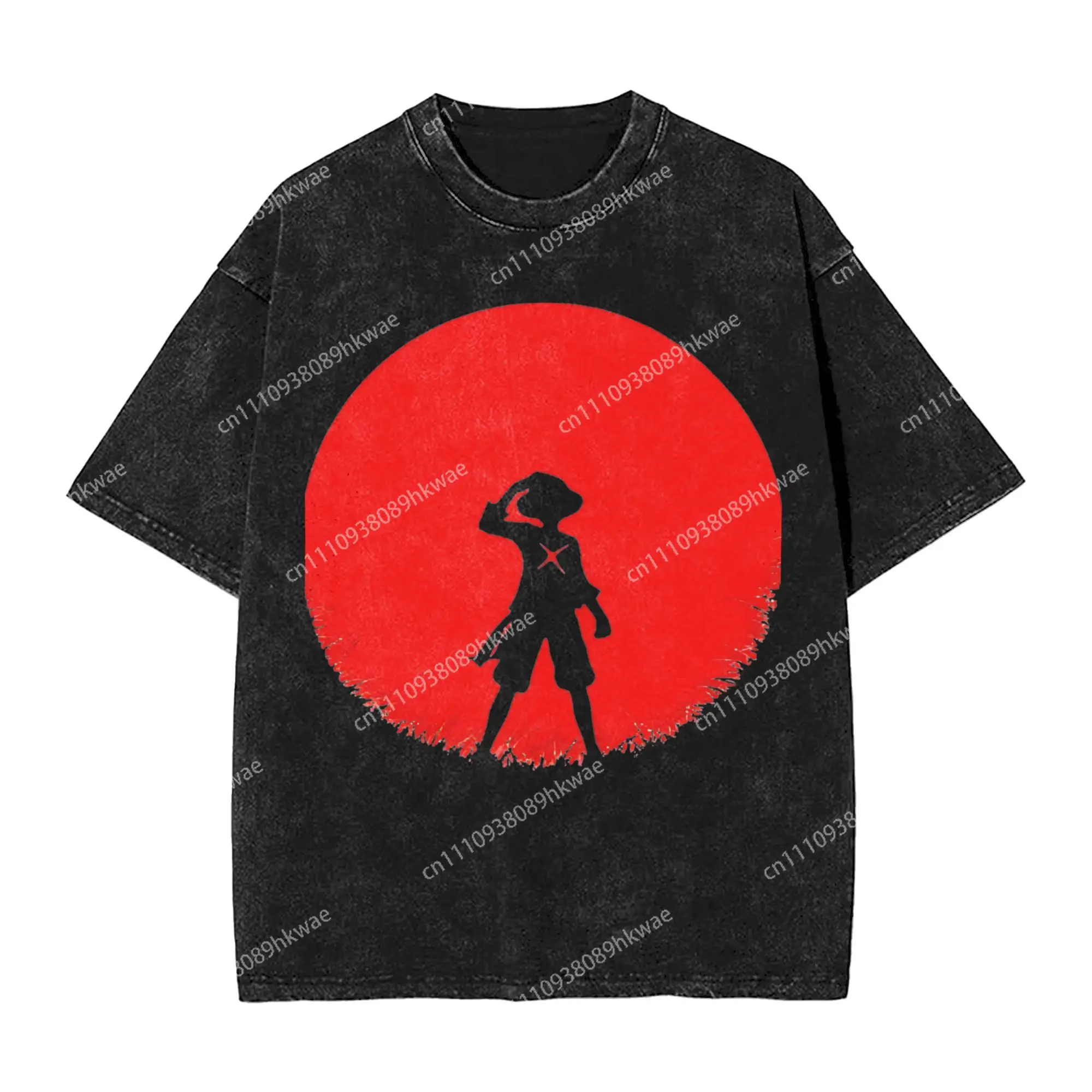 One Piece Luffy T Shirts Hip Hop Washed Oversize T-Shirts Anime Manga Casual for Men Women Tops Streetwear Graphic Tee Shirt