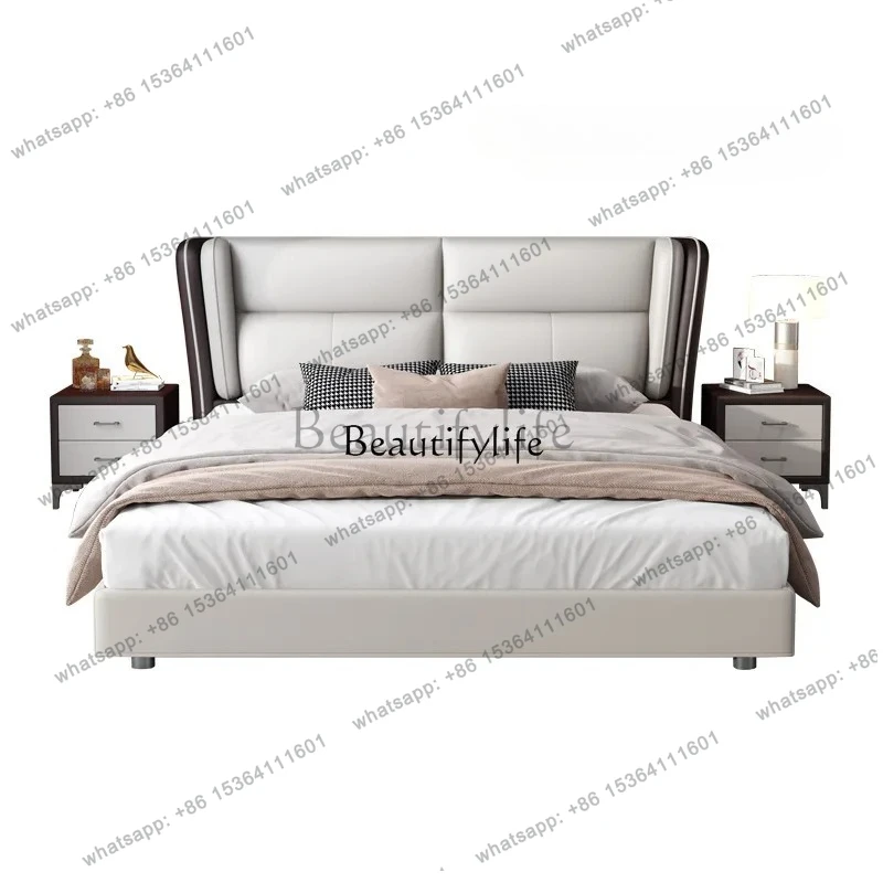 

2 meters x 2 meters large bed 1.8 meters double bed high-end bed master bedroom atmosphere light luxury