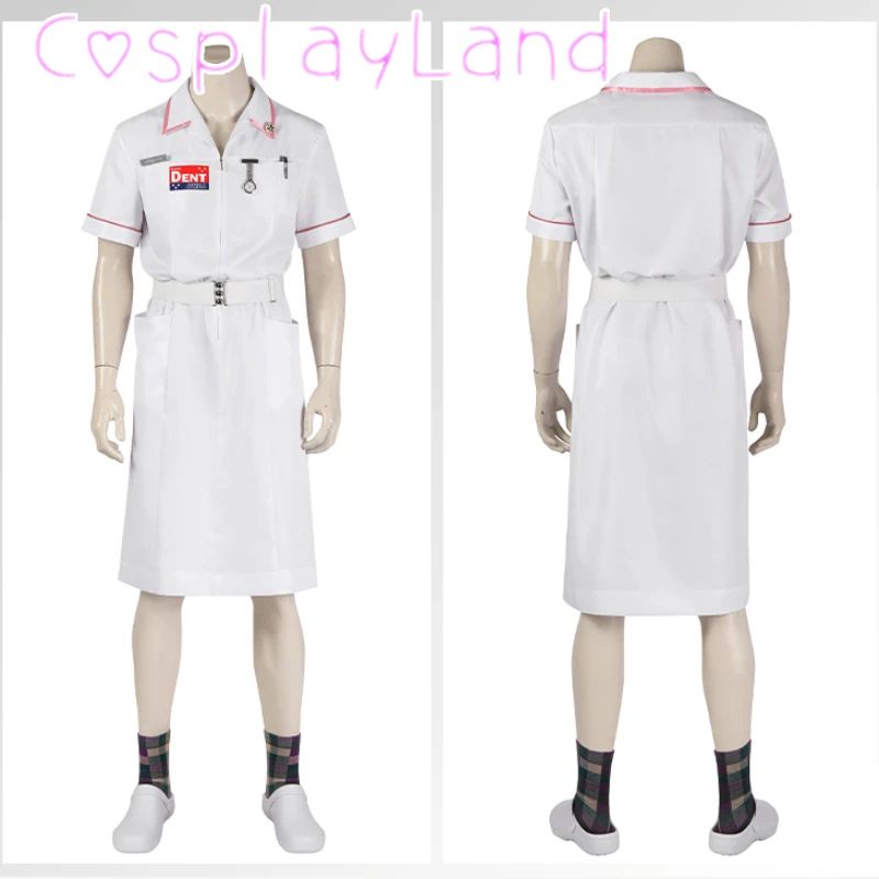 

White Nurse Suit Cosplay Costume Disguise Joker Nurse Costumes with Accessories Outfit Halloween Comic Con Cos Fancy Dress