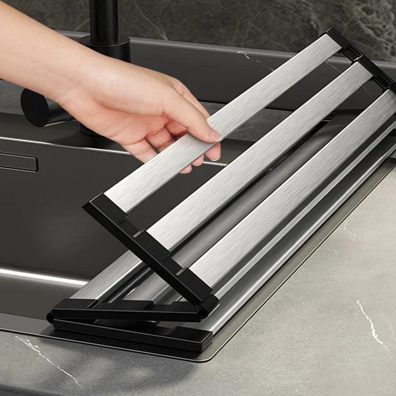 

Kitchen Sink Shelf Stainless Steel Folding Drain Rack Pool Cover Drain