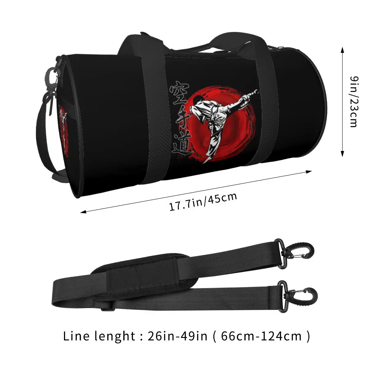 Karate Sport Sporttaschen Kampfsport Gepäck Sporttasche mit Schuhen Grafik Handtaschen Männlich Weiblich Benutzerdefinierte tragbare Fitnesstasche