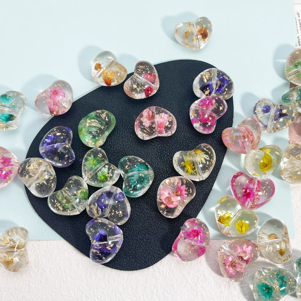 

Сердечный дизайн 17*22 мм 100 шт. DIY бусины/цветочный эффект/ручная работа/фурнитура и компоненты для ювелирных изделий/форма сердца/бусина из смолы # 19031