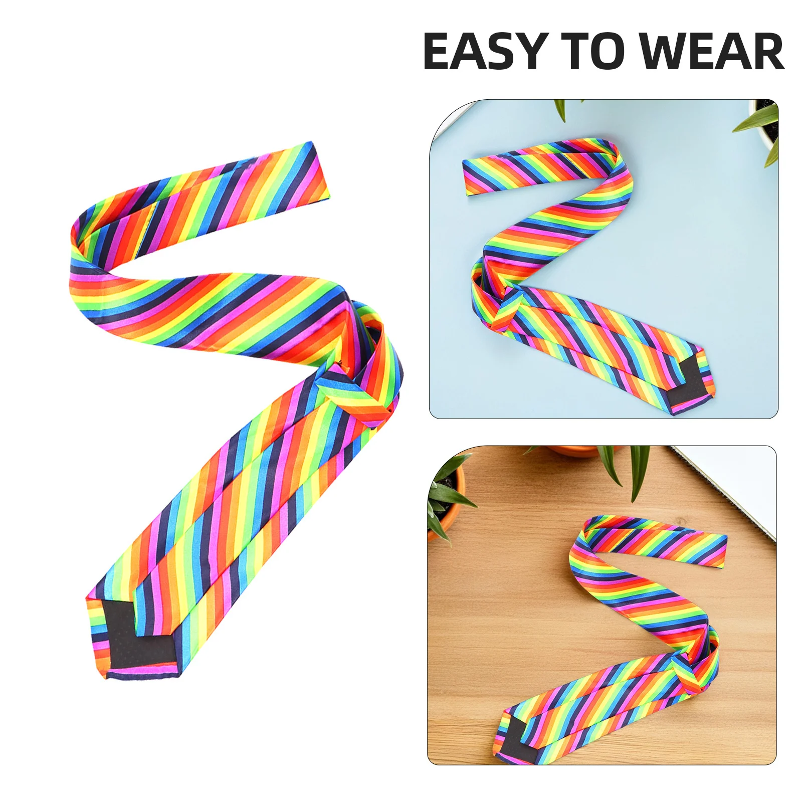 1 قطعة ربطة العنق الطباعة قوس قزح 5 سنتيمتر عرض دائم زي التعادل مريحة عادية مهرجان الحفلات ملحق ربطة العنق #2