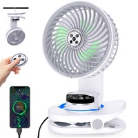 8 Inch Clip Fan 10000mAh Battery Operated Desk Fan With 9 Speeds Auto Oscillation Rechargeable Wireless Camping Fan with Light