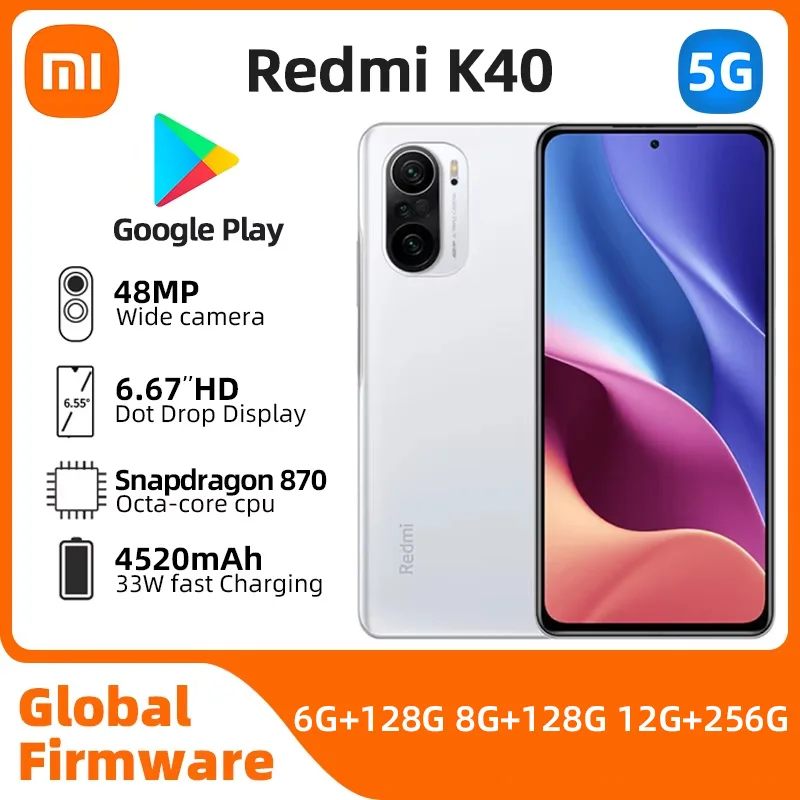 xiaomi redmi k40 5G 12GB RAM 256GB ROM 6.67 inch Android Unlocked All Colours in Good Condition Original Cell phone used phone