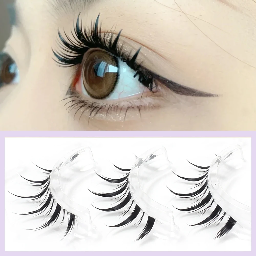 Natural New False Eyelashes 5 Pairs Manga Lashes Faux Mink Soft Winged Fluffy Natural Realistic Eyelash Extension Eyes Makeup