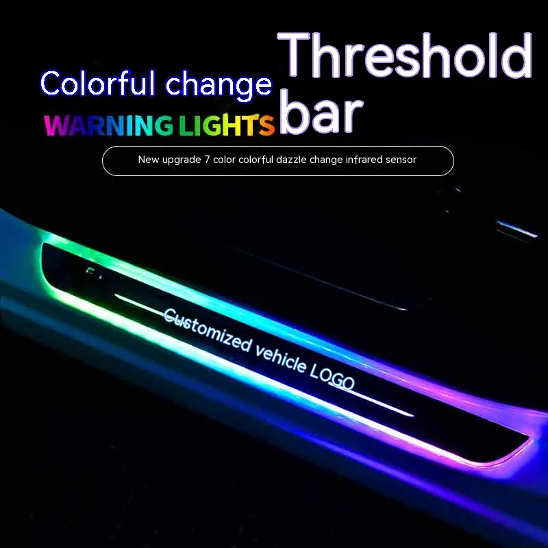 

Customized Car Door Sill Lights with Logo Illuminated Auto LED Pedal Scuff Threshold Plate Welcome Lamp Symphony Wireless Sensor