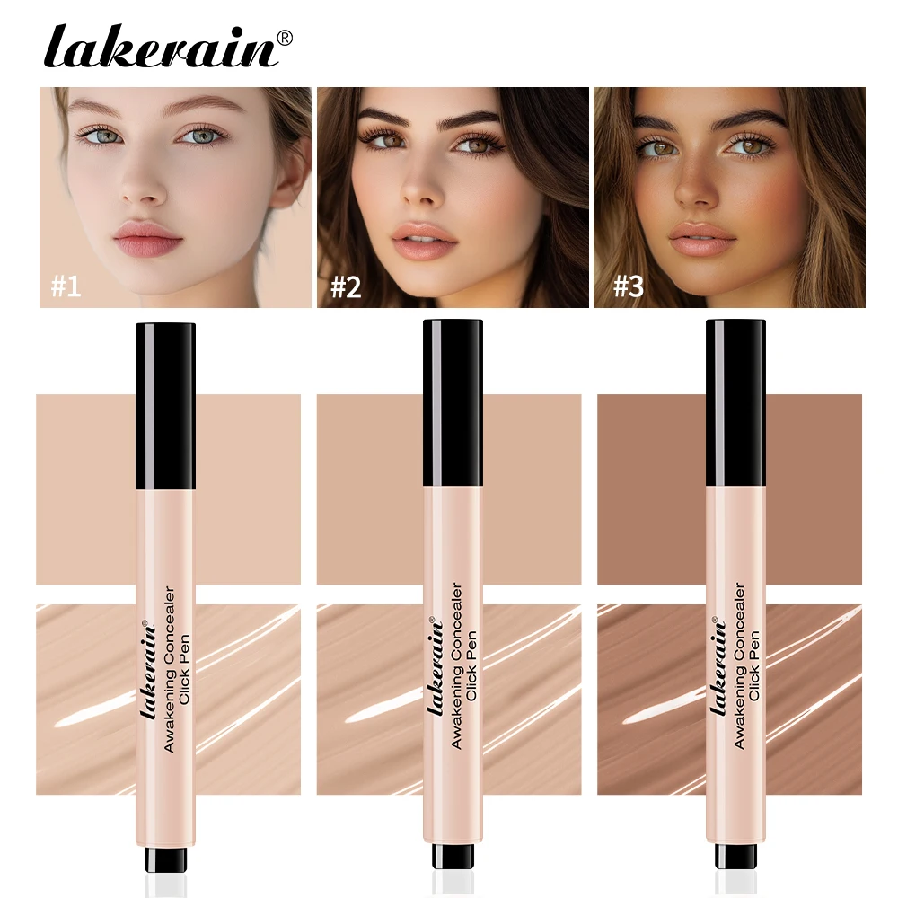 Lakerain 3 couleurs correcteur pressé maquillage longue durée clair naturel maquillage nu éclaircissant visage correcteur hydratant