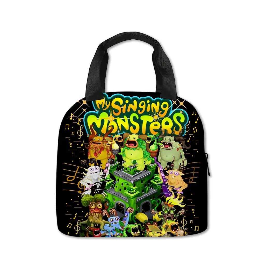 New My Singing Monsters Monster Concert Lunch Bag Elementary School Students Portable Ice Bag Children Zipper Shoulders Mochila