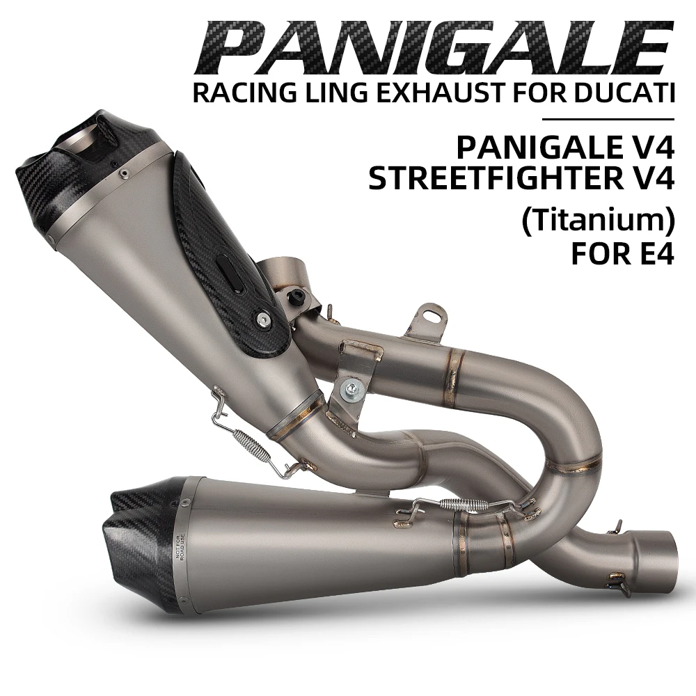 

Streetfight V4 SP Exhaust Muffler For Ducati Panigale V4 V4S 2018-2024 Motorbike Slip on Line Titanium Racing Street Bike Escape