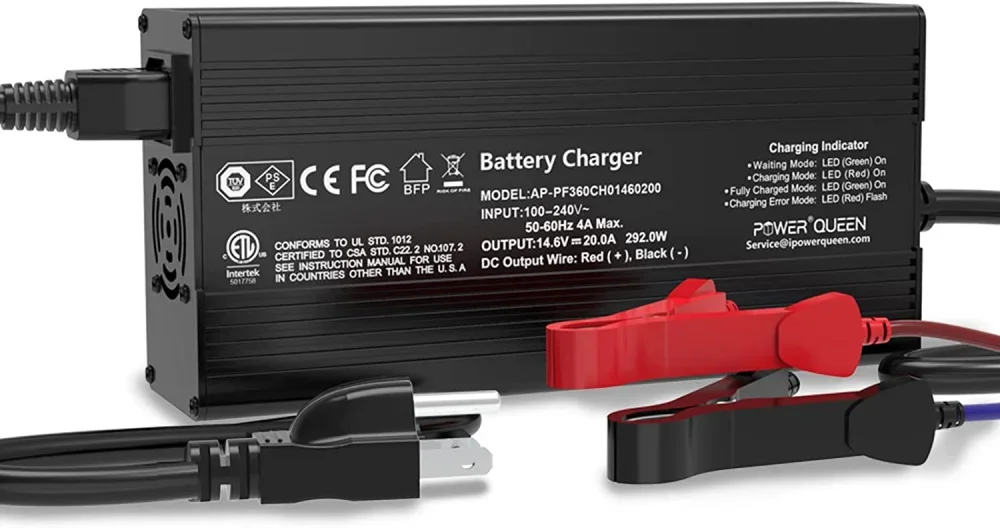 Efficient 12V (12.8V) 100Ah Lipo LiFePO4 Lithium Iron Phosphate Battery Charger 4 Cells 14.6V 20A LiFePO4 Battery Charger