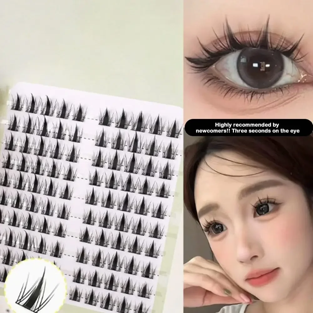 Novo diy cílios postiços raposa fofo preto natural mangá cílios 10 linhas grandes rolos cozidos no vapor cílios