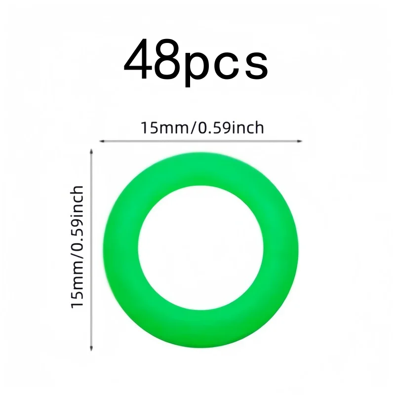 48 pcs Glow in the Dark Tent Peg Rings, Visible at Night, Safety Markers for Camping and Outdoor Hiking
