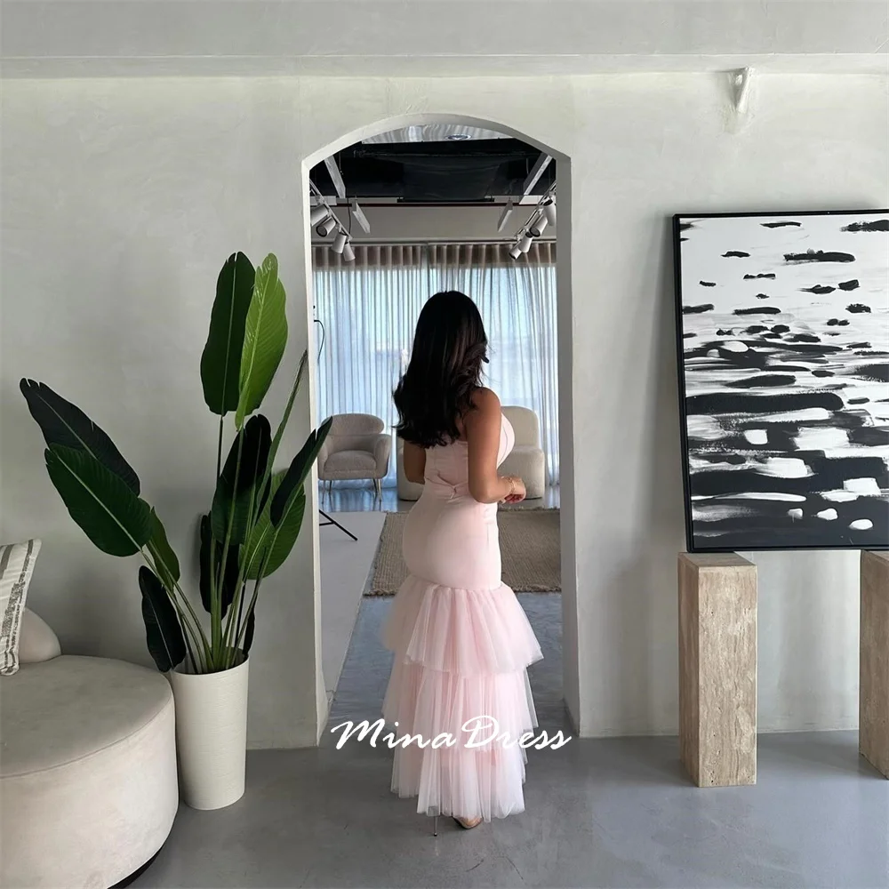 مينا مخصصة بدون ظهر بدون أكمام حزام طبقة الثدي 2025 فستان سهرة عربي فساتين سهرة فاخرة 2025 فستان حفلة أنيق #2