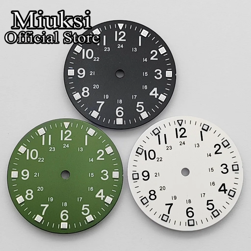 Miuksi 28,5 mm VH31 Zifferblatt, grün leuchtend, passend für VH31 NH35 ETA2824 2836 Mingzhu DG2813 3804 Miyota 8205 8215 821A Uhrwerke – Detail 2