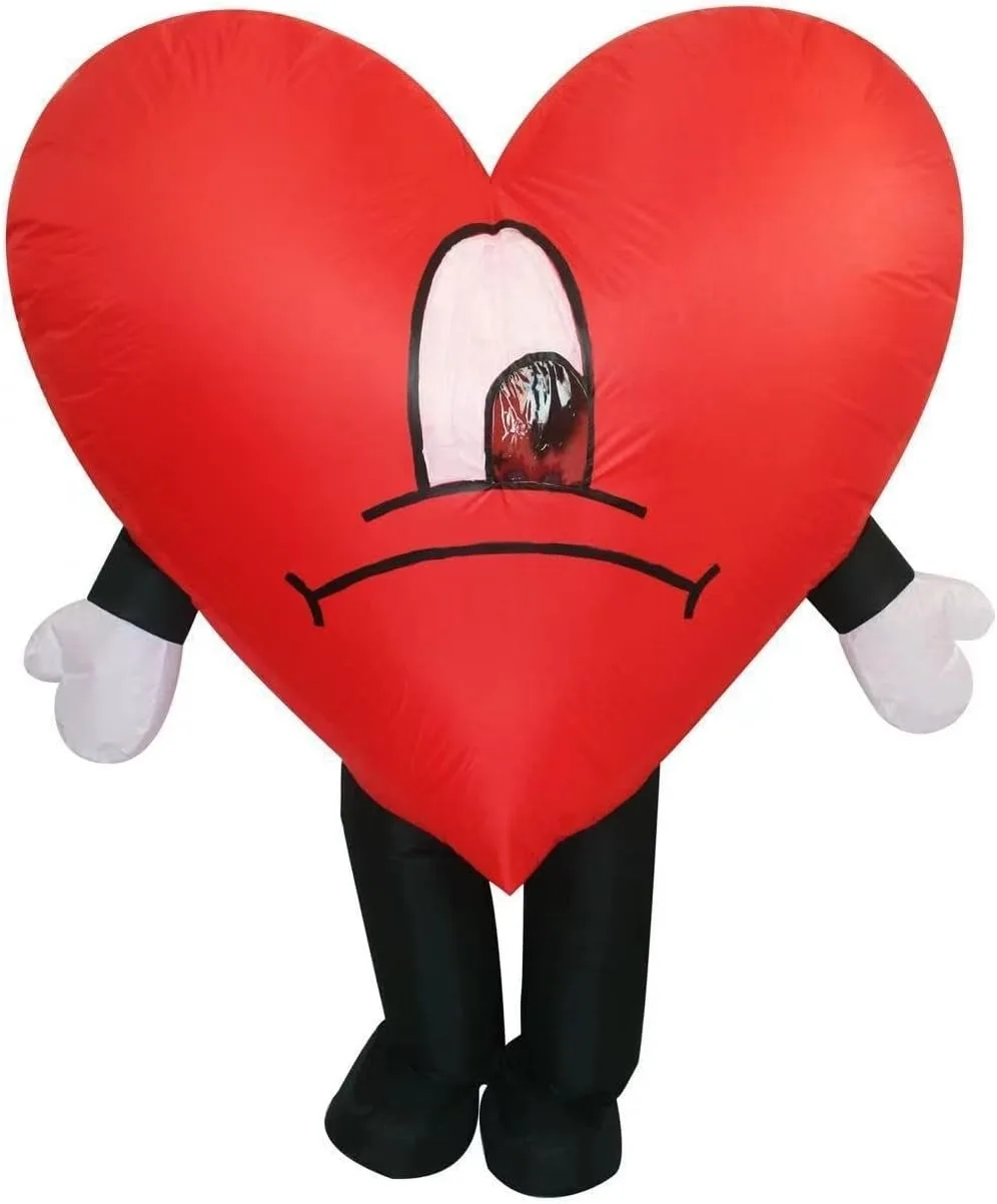 لطيف الأحمر الحب القلب نفخ زي التميمة فستان حفلة عطلة تأثيري - لينة نفخ التميمة الزي #3